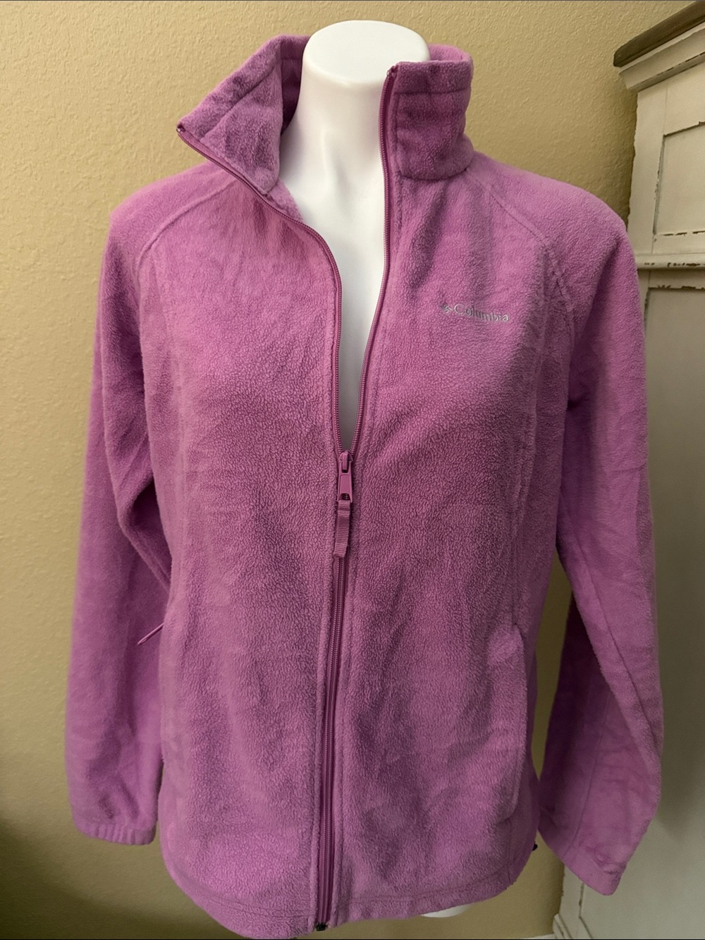 Columbia Lavender-Pink Full-Zip Fleece Jacket